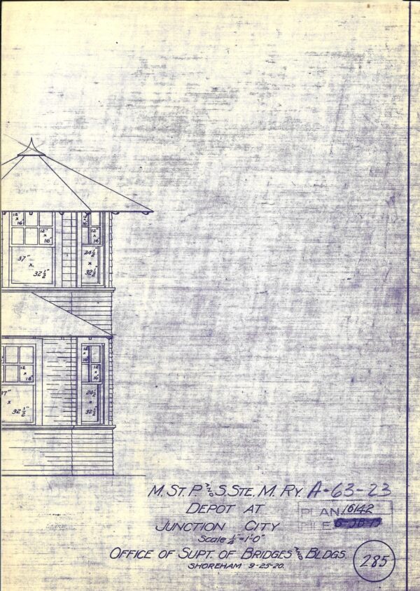 Soo Line Junction City Depot Plans (Remodeled Building)(BP-11)