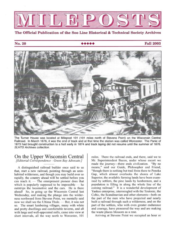 Mileposts No. 20 Fall 2003