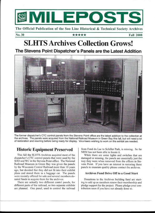 Mileposts No. 30 Fall 2008