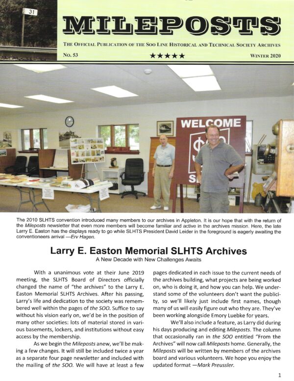 Mileposts No. 53 Winter 2020